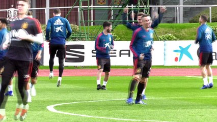 Sesión de entrenamiento de la Selección antes de viajar a Croacia