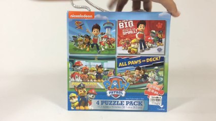Paw Patrol 4 Puzzle Pack w Storage Box Chase Marshall Rubble Rocky Zuma Skye || Keith's Toy Box