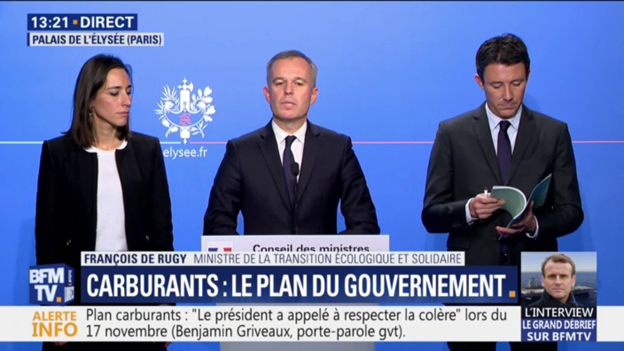 Carburants : "il ne s'agit pas de dévier à la première difficulté mais d'accompagner les Français" affirme François de Rugy
