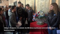 Le collège Simon-Vinciguerra a honoré les 200 élèves et professeurs victimes de la Grande Guerre