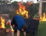 Jordan veut faire un barbecue et met le feu au jardin de sa mère