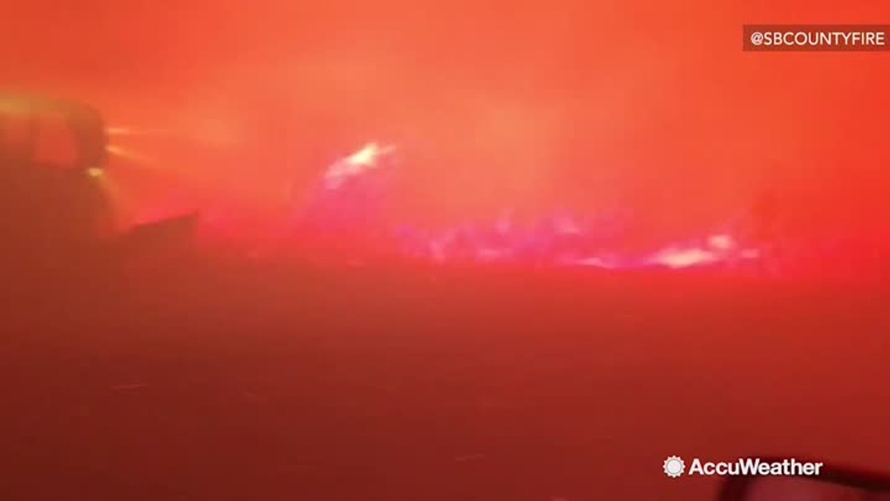 Intense footage shows bulldozer battling dangerous flames from Sierra Fire