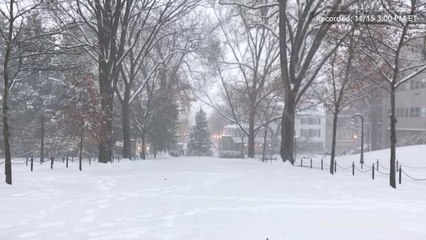 Entire roads and streets buried in snow in midst of winter storm