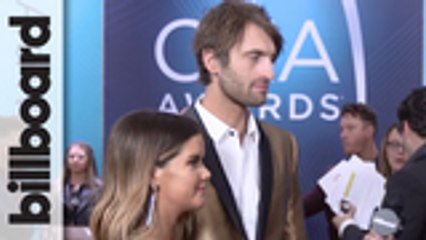 Скачать видео: Maren Morris & Ryan Hurd Talk New Music, Their Wedding & More at 2018 CMA Awards | Billboard