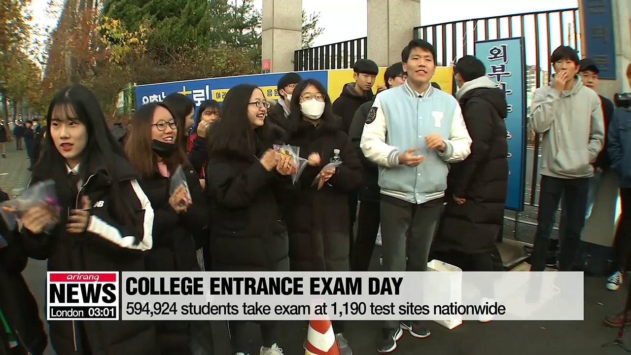 Nearly 600,000 students take 2018 college entrance exam nationwide in S. Korea