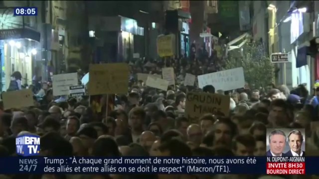 Gaudin assassin! Gaudin démission! Au moins 8000 personnes manifestent contre le maire de Marseille 10 jours après l'effondrement d'immeubles