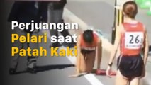 Salut! Meski Kaki Patah, Pelari Ini Merangkak Sampai Finish