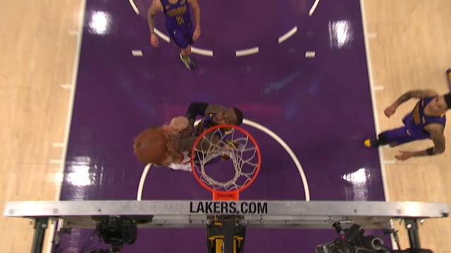 LeBron makes sensational block then goes coast-to-coast