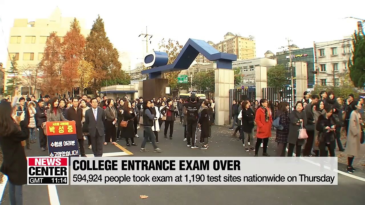 College entrance exam day for nearly 600,000 test takers in S. Korea ends