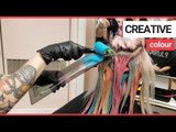 Hairdresser uses paint rollers to colour clients' hair | SWNS TV