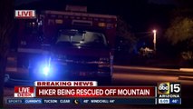 Hiker being rescued off mountain