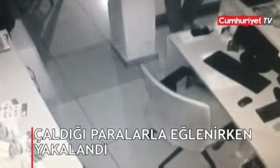 Çaldığı paralarla eğlenirken yakalandı
