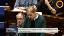 Une députée irlandaise brandit un 