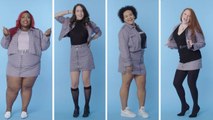 Women Sizes 0 Through 28 Try on the Same Matching Set