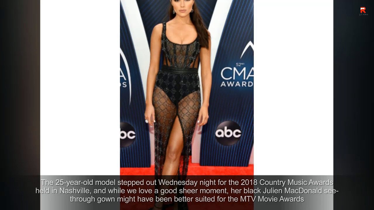 Olivia Culpo Attends 2018 CMAs In Totally Sheer Dress