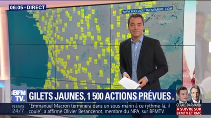 Gilets jaunes: 1500 actions sont prévues samedi