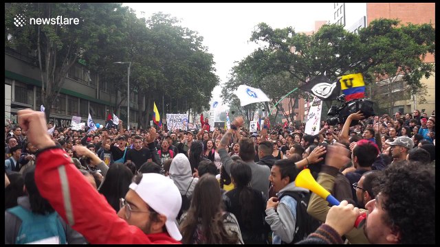 Bogota students clash with police in violent protests over nation's education spending
