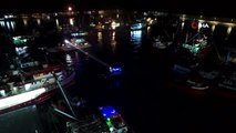İstanbul'da Balıkçılara Hem Karadan Hem Denizden Şok Baskın Havadan Görüntülendi