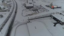 Erciyes'e Lapa Lapa Kar Yağdı...beyaz Örtü Havadan Görüntülendi