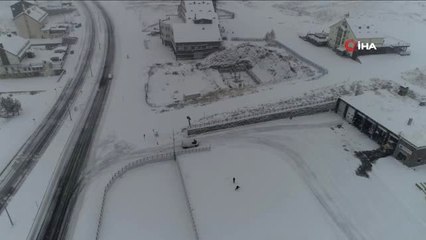 Erciyes'e Lapa Lapa Kar Yağdı...beyaz Örtü Havadan Görüntülendi