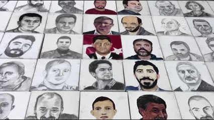 Öğrenciler 15 Temmuz Şehitlerini Resmetti