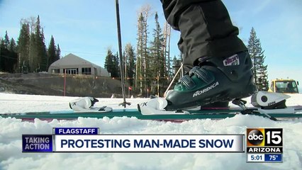 Demonstrators protest outside Arizona Snowbowl over reclaimed water