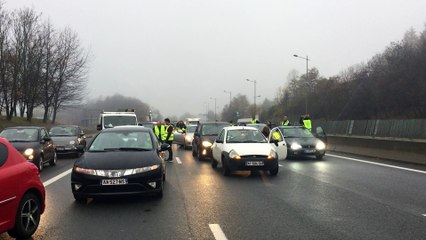 Les gilets jaunes sur l'A47