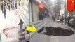 Terekam CCTV! Wanita jatuh ke dalam trotoar longsor - TomoNews