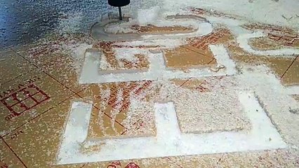 Acrylic is cutting using cnc router.