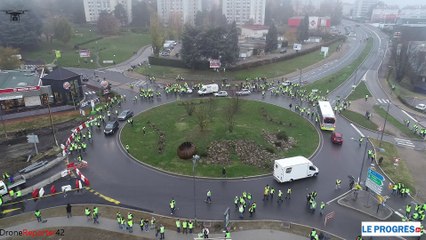 Gilets jaunes à Monthieu, samedi 17 novembre au matin