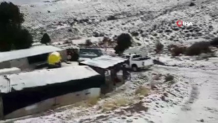 Kaş'ın yüksek kesimleri beyaza büründü