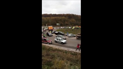 Gilets jaunes : à l'Etoile, le nombre de camions était important
