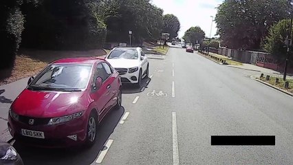 MA51 BUT overtakes then left hooks with no indicators