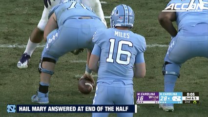 UNC's Hail Mary TD Ends First Half vs. WCU