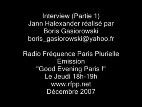 Interview de Jann Halexander (Partie 1)