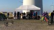 VTT des éoliennes à Wihéries : un ravito au pied des éoliennes
