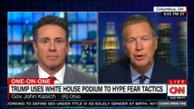 Gov. John Kasich speaks One-on-One about Donald Trump uses White House podium to Hype fear tactics. #WhiteHouse #DonaldTrump #JohnKasich #News #CNN #Ohio
