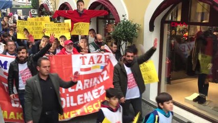 Samsun Tazminatlarını Alamayan İşçiler Çocuklarıyla Birlikte Eylem Yaptı