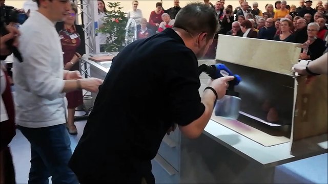 Epinal Salon de la gourmandise Réalisation d'une bûche mûre et chocolat démonstration culinaire