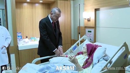 Cumhurbaşkanı Erdoğan, Nazmiye Balcı’yı tedavi gördüğü hastanede ziyaret etti