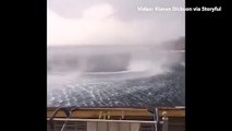 Une immense trombe marine filmé en bord de mer
