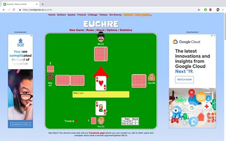EPIC EUCHRE GAME COMEBACK