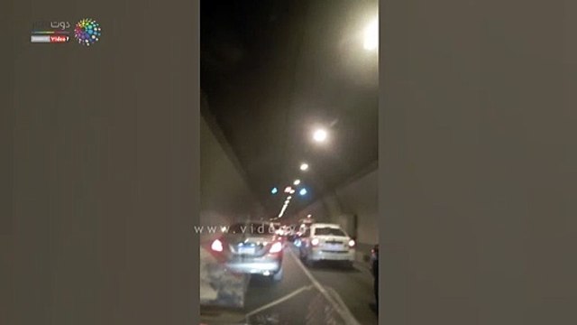 تعطل أتوبيس يتسبب في شلل مرورى داخل نفق الأزهر