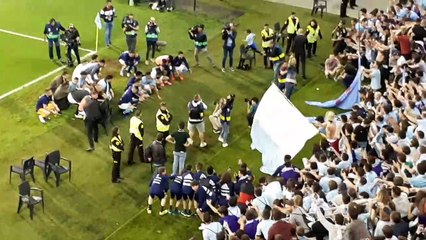 Así festejó el Celta con la afición el triunfo ante el Barça