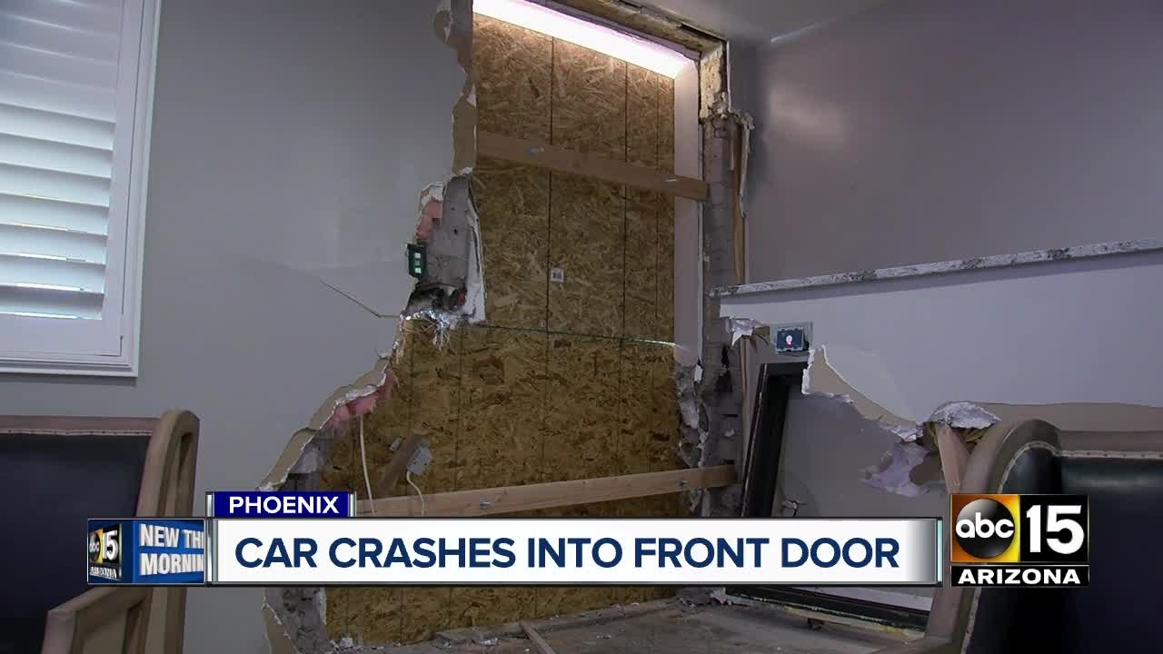 Car crashes into front door of Valley family's...