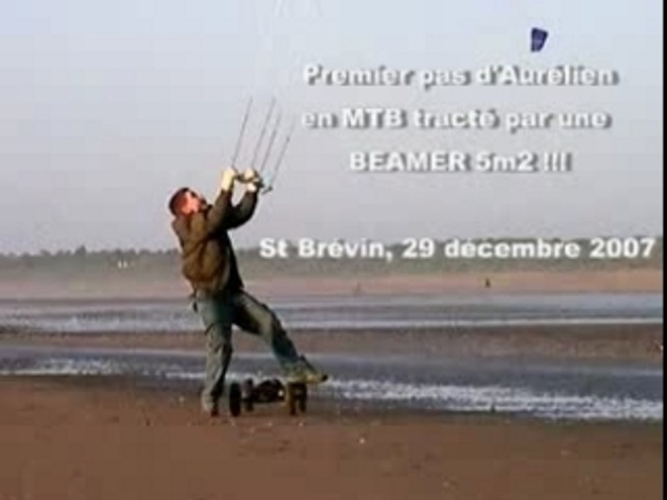 Premiers pas d'Aurélien en powerkite