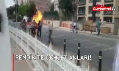 Pendik'te dehşet anları! Doğalgaz borusu delindi