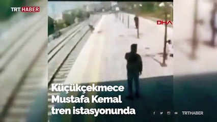İntihara kalkışan kadını tren önünden son anda kurtardı