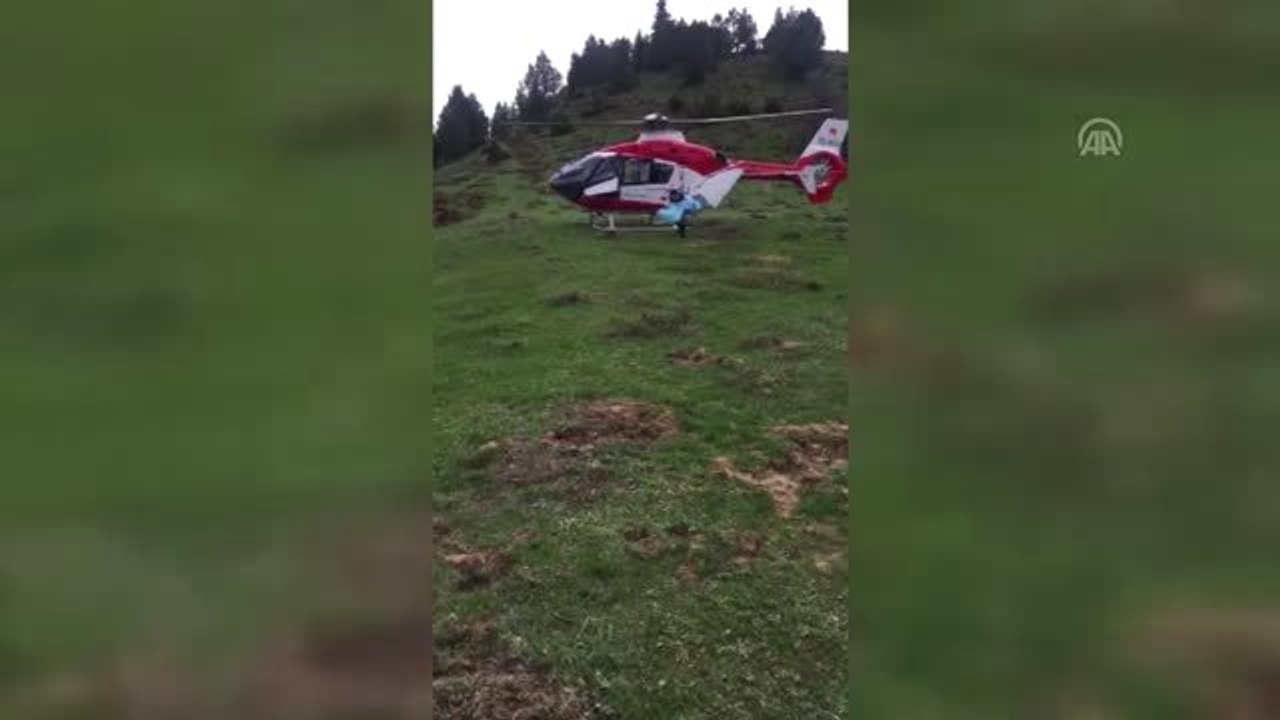 Mantardan Zehirlenen Kişi Ambulans Helikopterle Hastaneye Ulaştırıldı