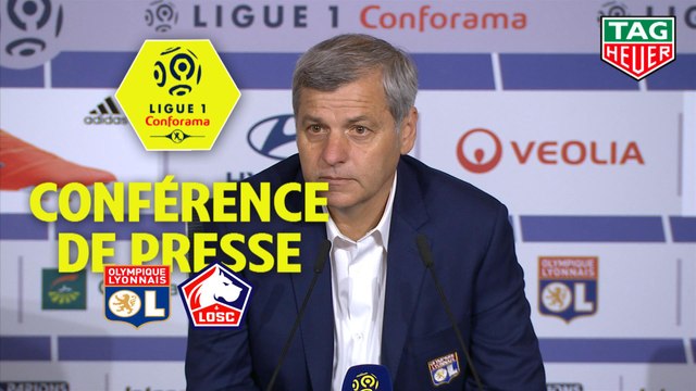 Conférence de presse Olympique Lyonnais - LOSC (2-2) : Bruno GENESIO (OL) - Christophe GALTIER (LOSC) / 2018-19